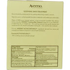 Back label of Aveeno Active Naturals bath treatment showing drug facts and skin protectant directions.