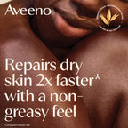 Aveeno 72 hour skin protectant ointment bottle showing product benefits for extra dry cracked skin