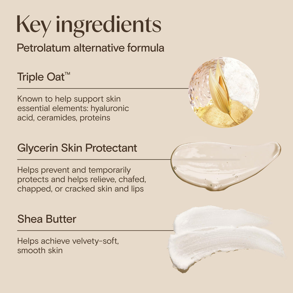 Close up view of Aveeno sensitive skin healing ointment showing dermatologist recommended brand details