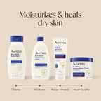 Aveeno healing ointment tube for dry cracked skin restoration displaying 72 hour moisture claim