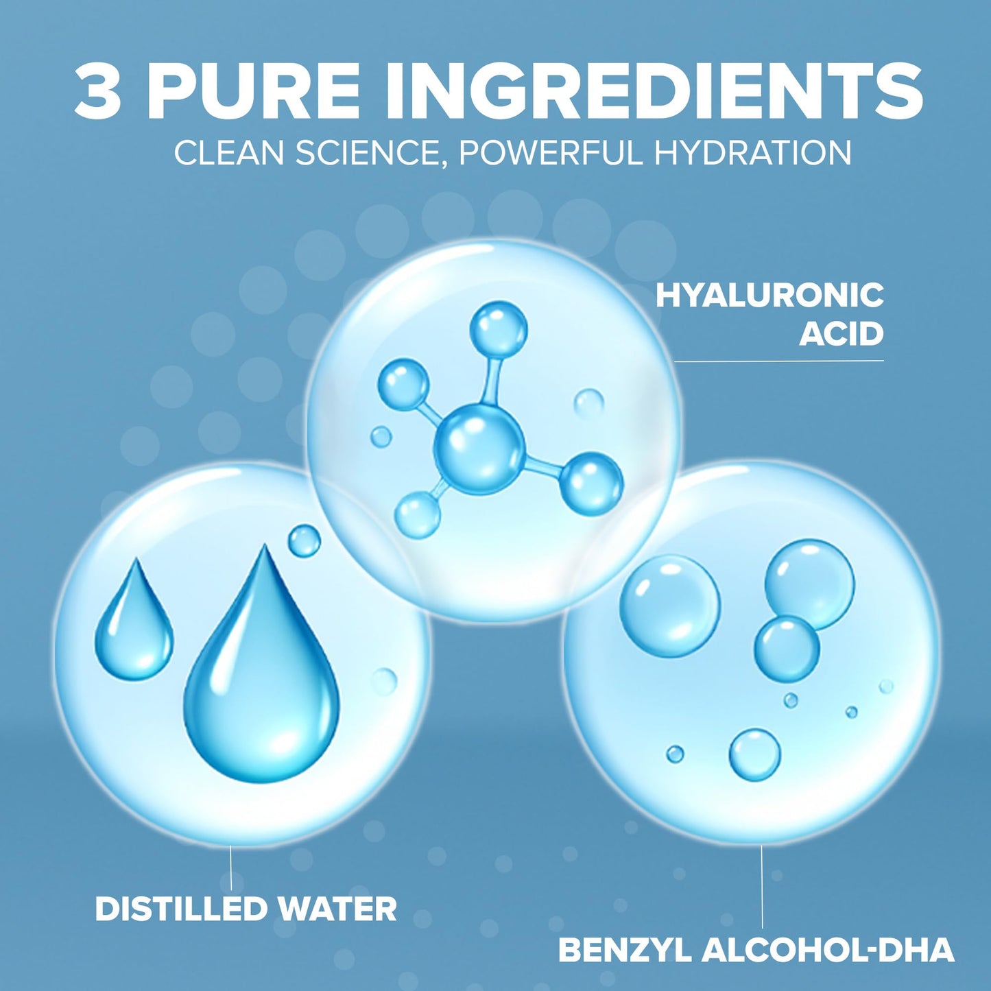 Lightweight non greasy hyaluronic acid facial serum for dry skin treatment