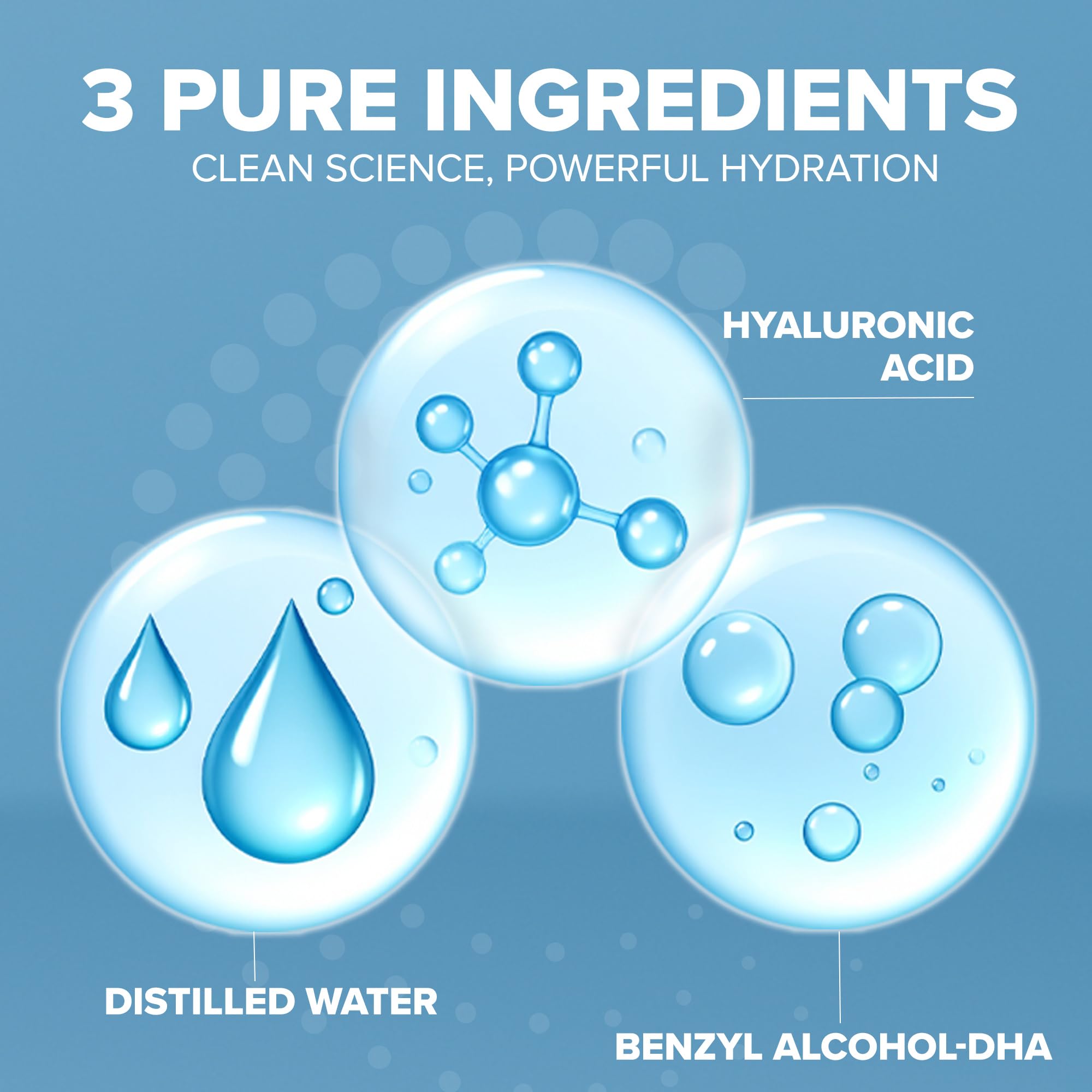 Lightweight non greasy hyaluronic acid facial serum for dry skin treatment