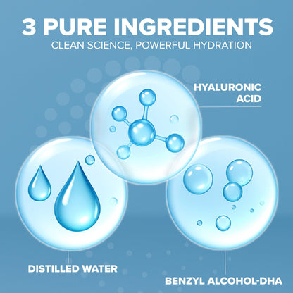 Lightweight non greasy hyaluronic acid facial serum for dry skin treatment
