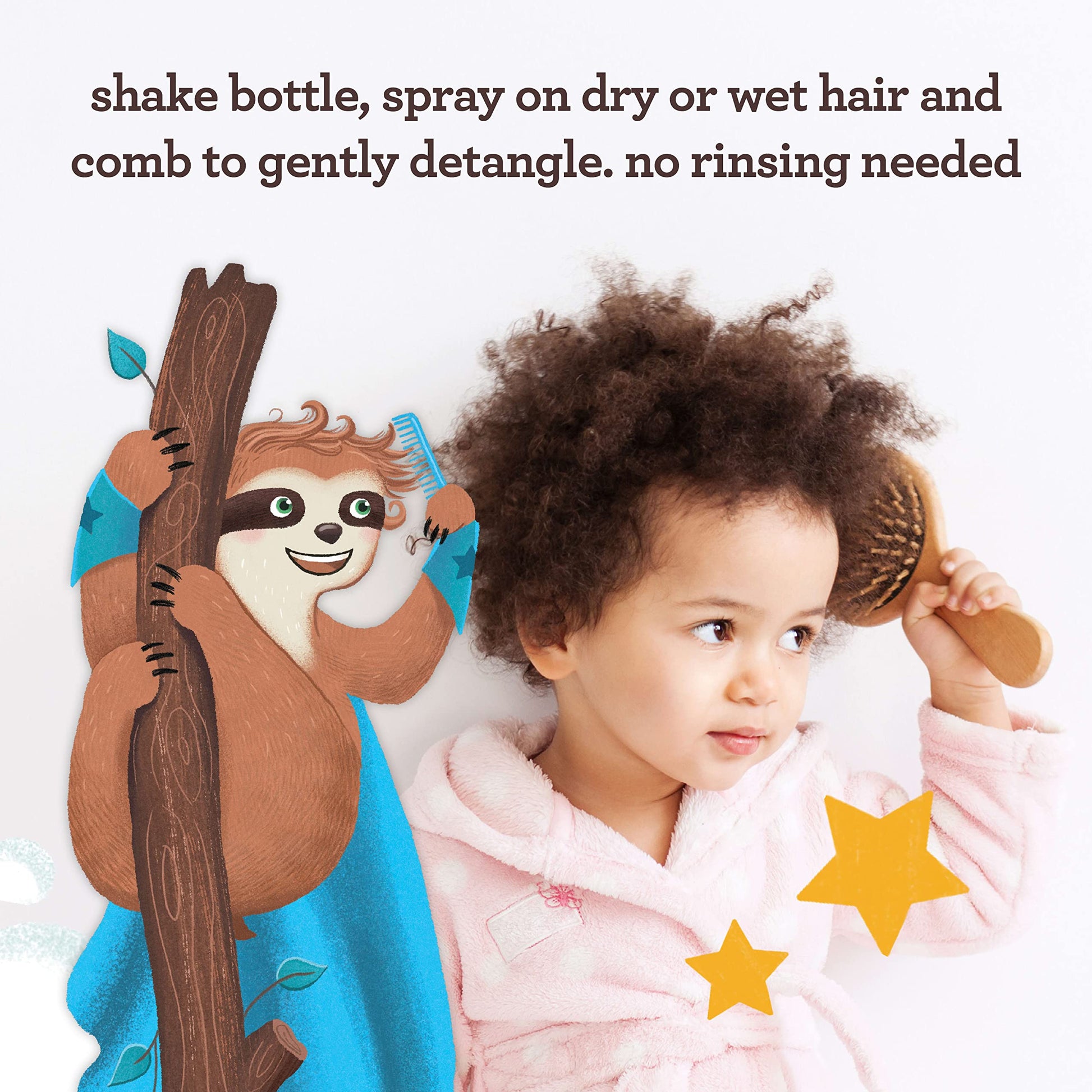 Tear-free hypoallergenic kids detangling mist with oat extract
