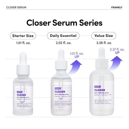 Lightweight non sticky texture of Frankly Closer Pore Reducing Serum being applied