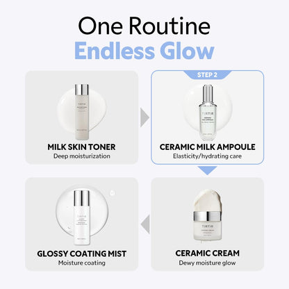 TIRTIR Ceramic Milk Ampoule showcasing the radiant and glowing skin results after application