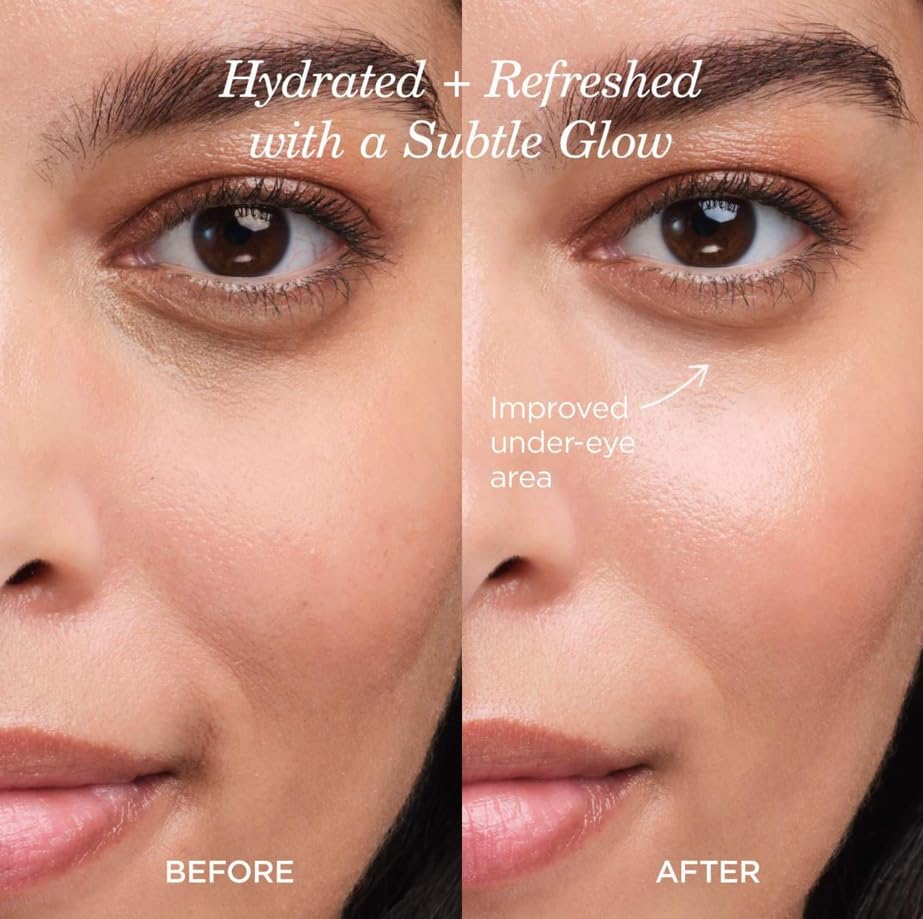 Tatcha concentrated solid serum application on dry fine lines
