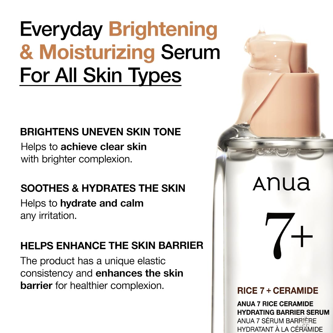 Milky texture of Anua Rice Ceramide serum for skin barrier repair