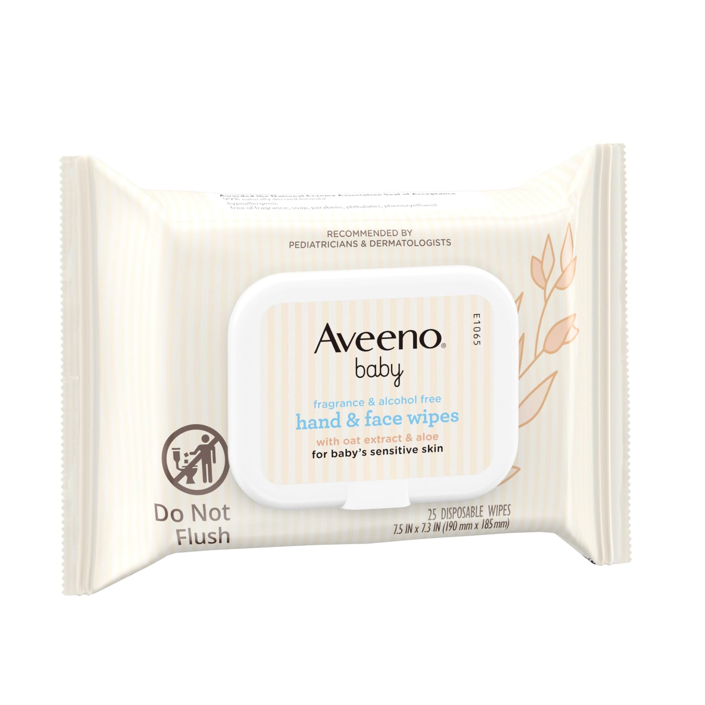 Aveeno Baby moisturizing wipes showing the National Eczema Association Seal of Acceptance logo on the pack.