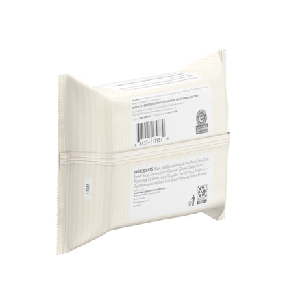 Top down view of the sulfate free and alcohol free Aveeno Baby hand and face wipes.
