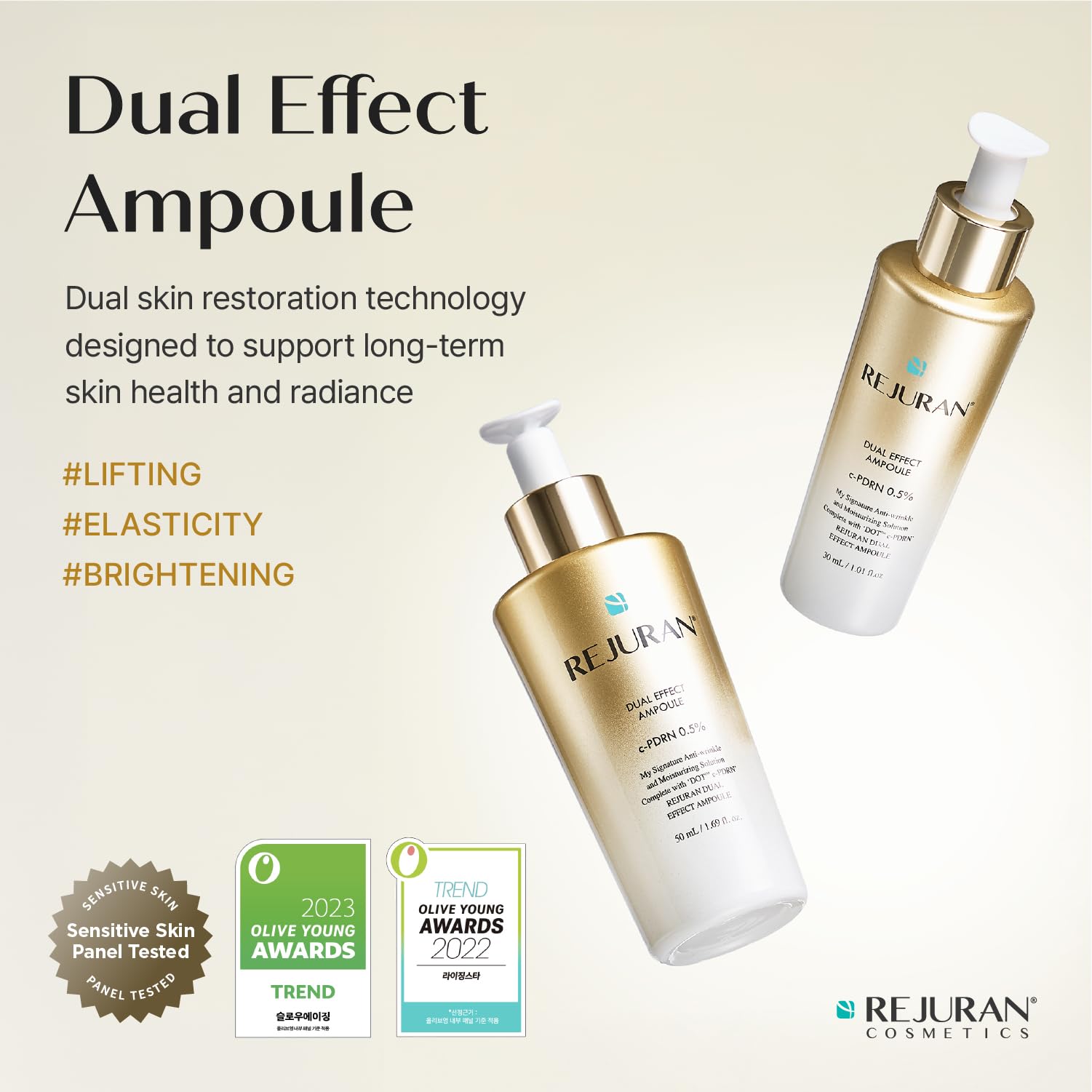 REJURAN Salmon DNA Face Serum white bottle with dropper applicator