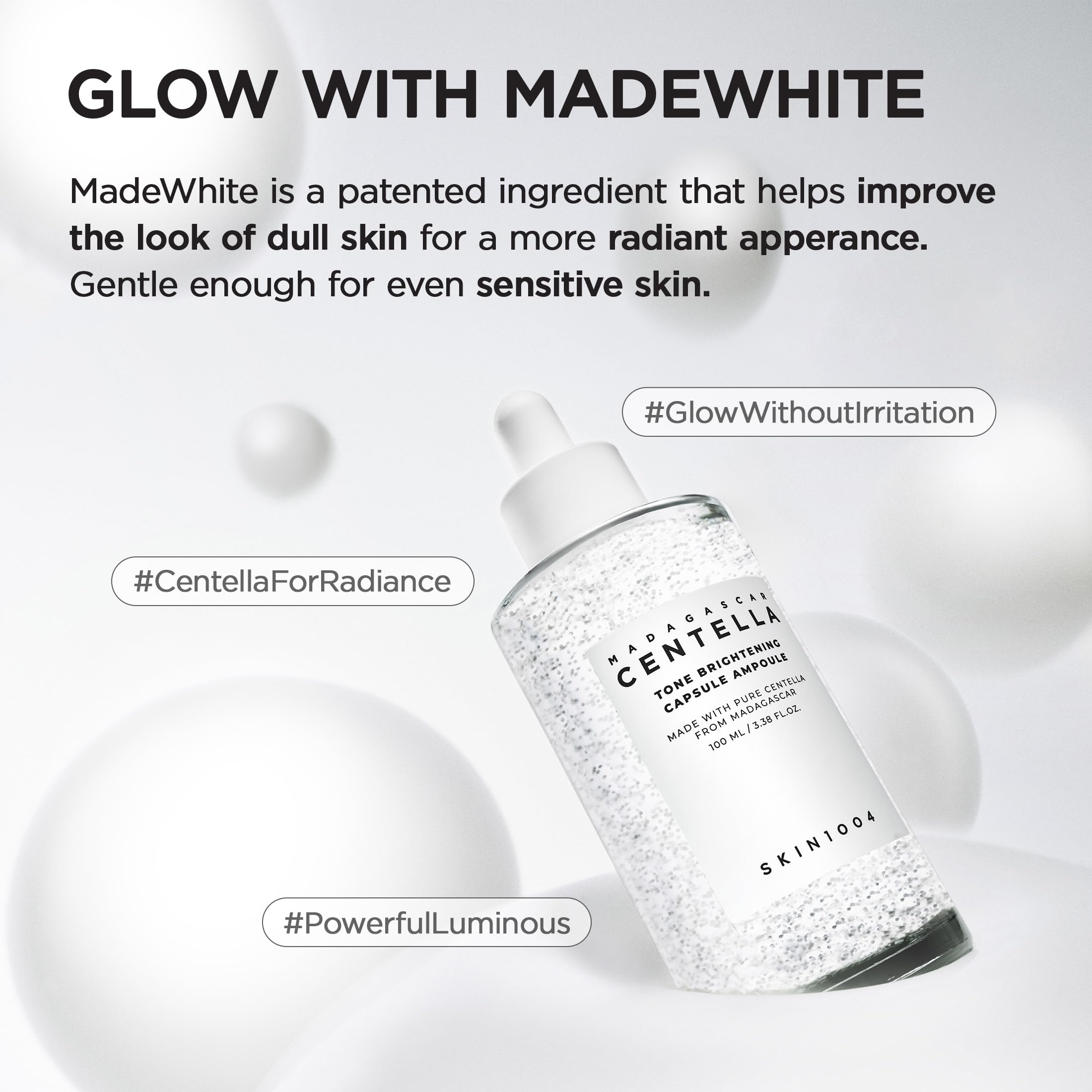 Korean face serum dropper dispensing the Madagascar Centella Tone Brightening Capsule Ampoule for skin barrier repair