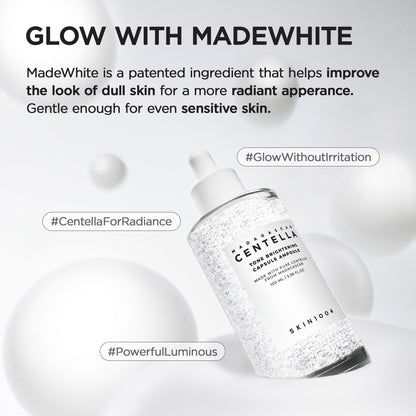 Korean face serum dropper dispensing the Madagascar Centella Tone Brightening Capsule Ampoule for skin barrier repair