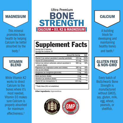 Side view of BioSchwartz bone strength 9-in-1 formula
