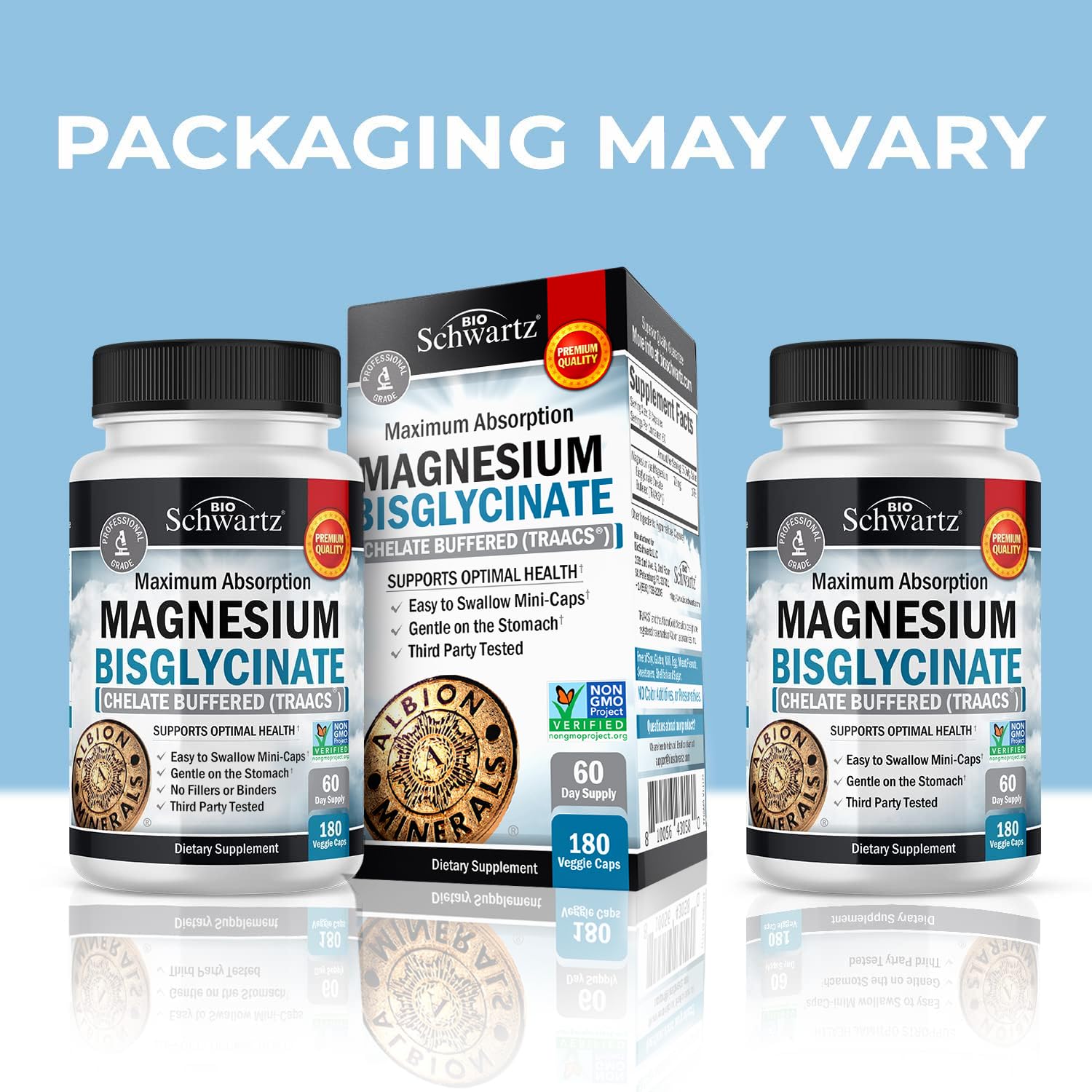 BioSchwartz high absorption chelated magnesium supplement nutritional facts label