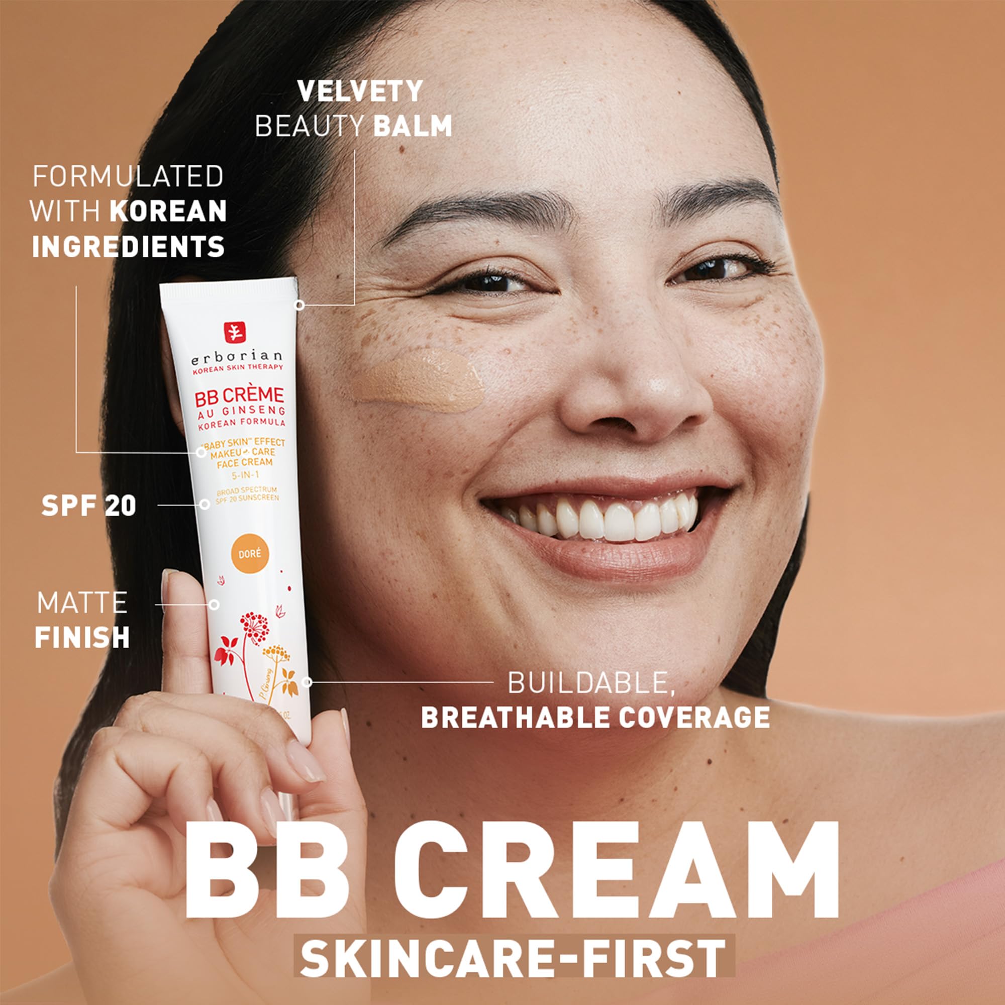Erborian matte beauty balm packaging layout and size reference