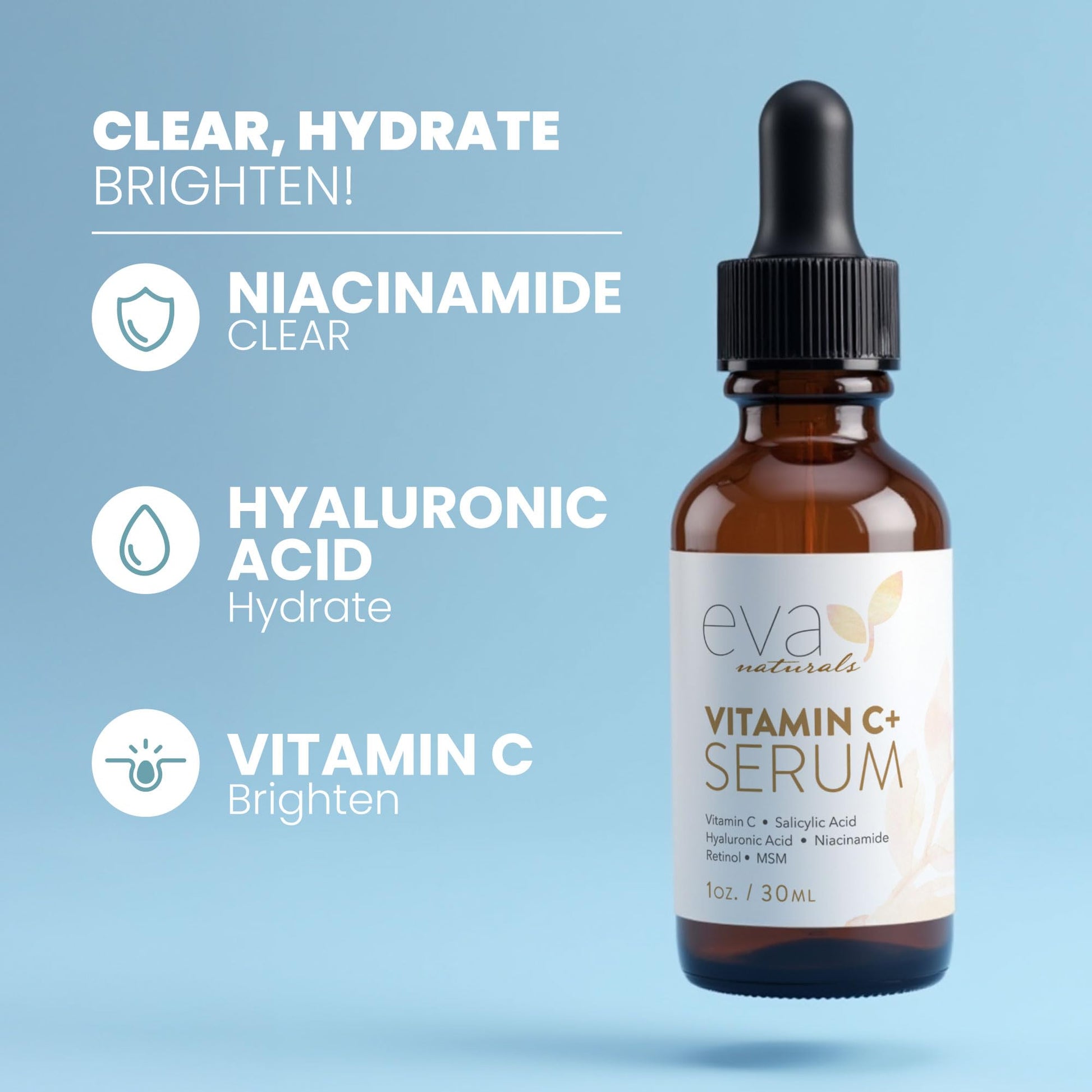 Eva Naturals Vitamin C Serum 1 Fluid Ounce bottle label