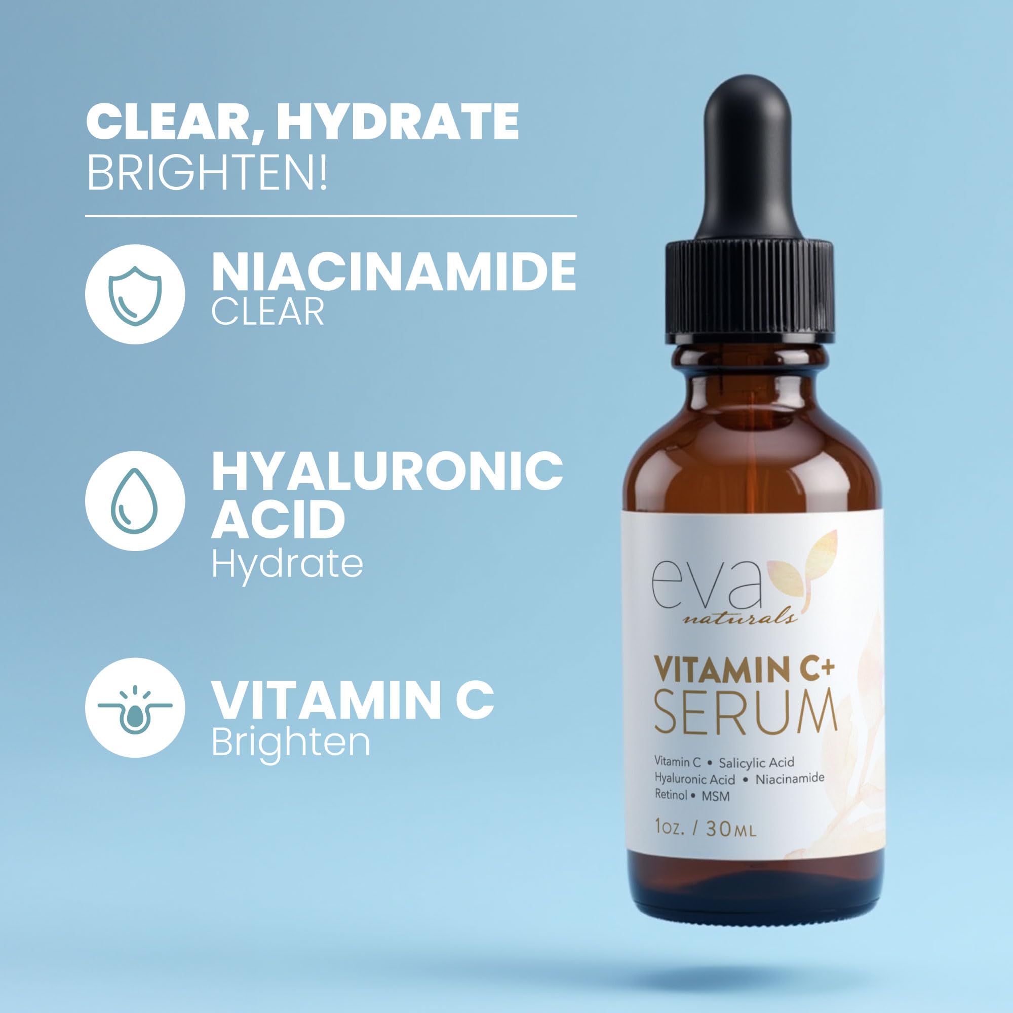 Eva Naturals Vitamin C Serum 1 Fluid Ounce bottle label