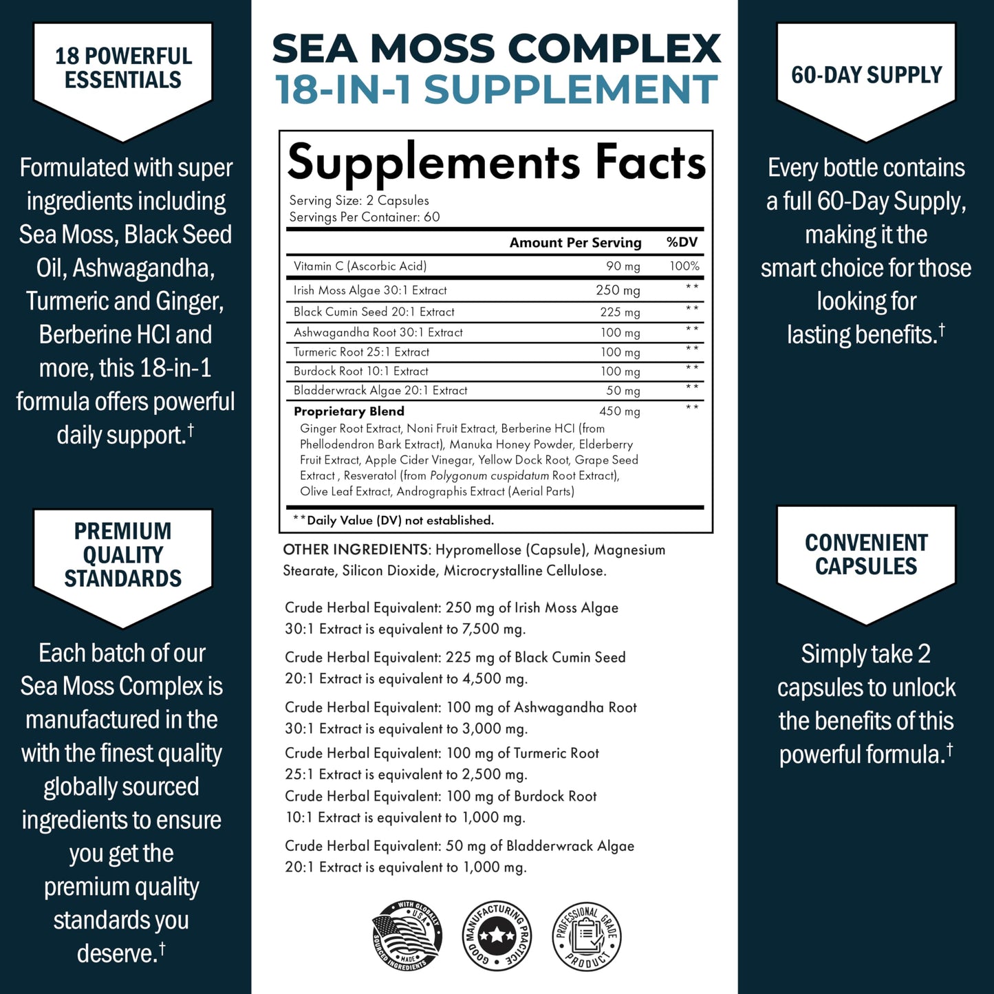 BioSchwartz 18 in 1 wellness supplement label showing ingredients list