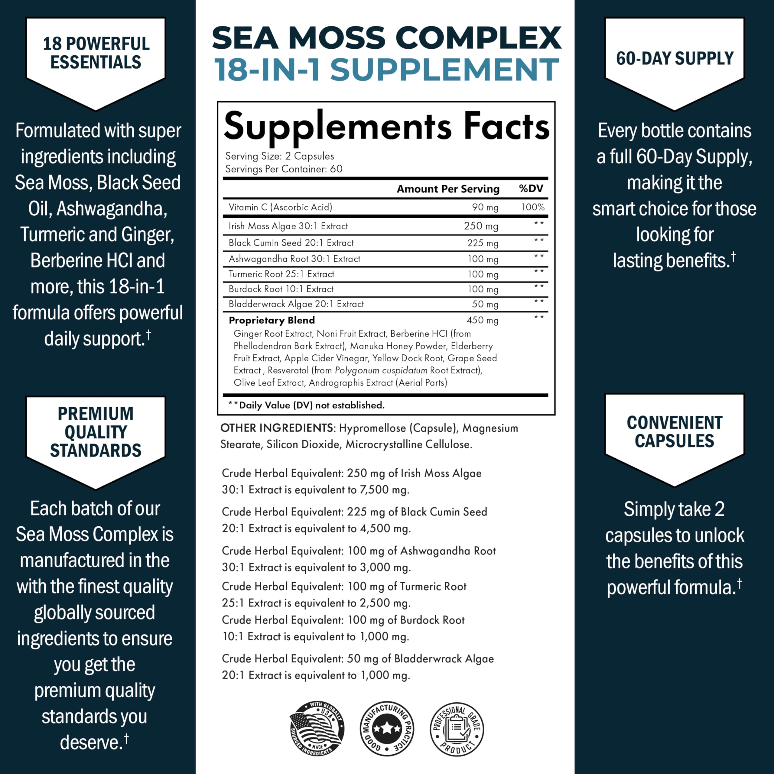 BioSchwartz 18 in 1 wellness supplement label showing ingredients list
