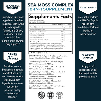 BioSchwartz 18 in 1 wellness supplement label showing ingredients list