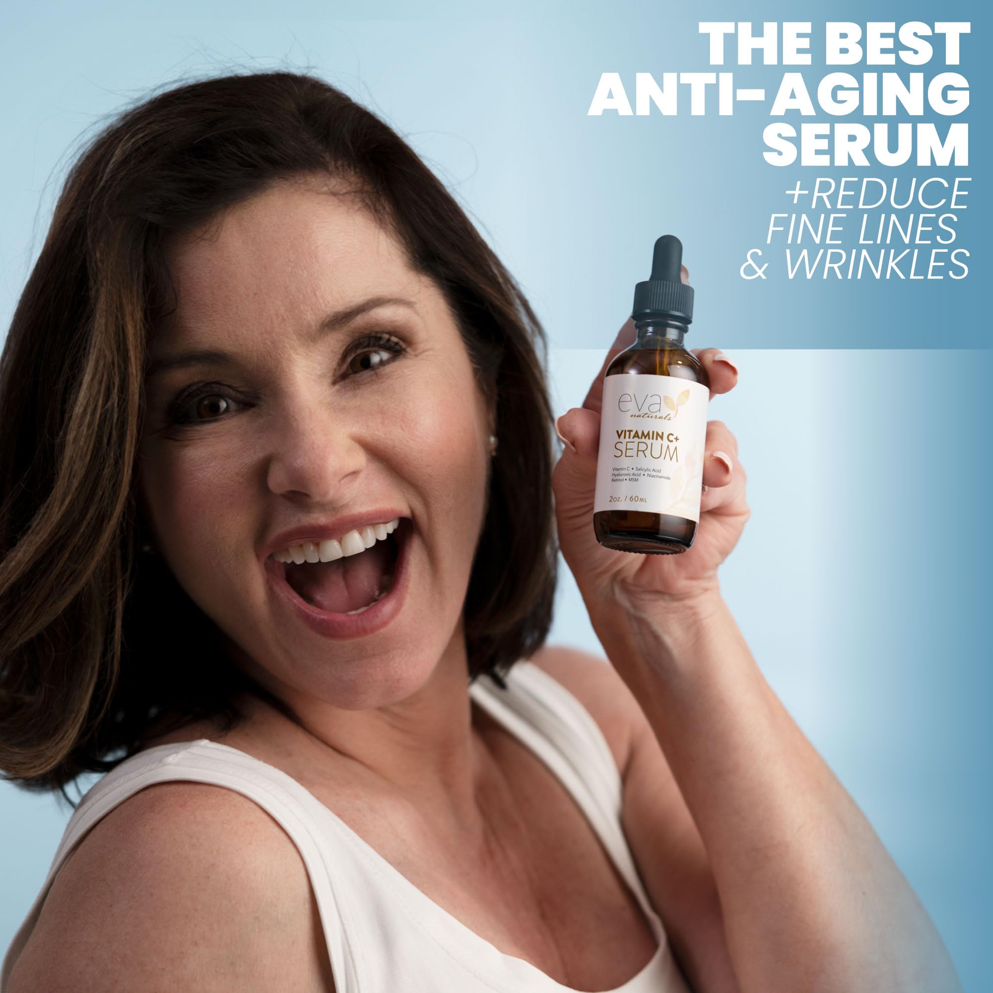 Dropper bottle of Eva Naturals facial serum