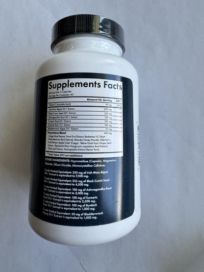 Imported USA BioSchwartz multi nutrient health supplement bottle close up view