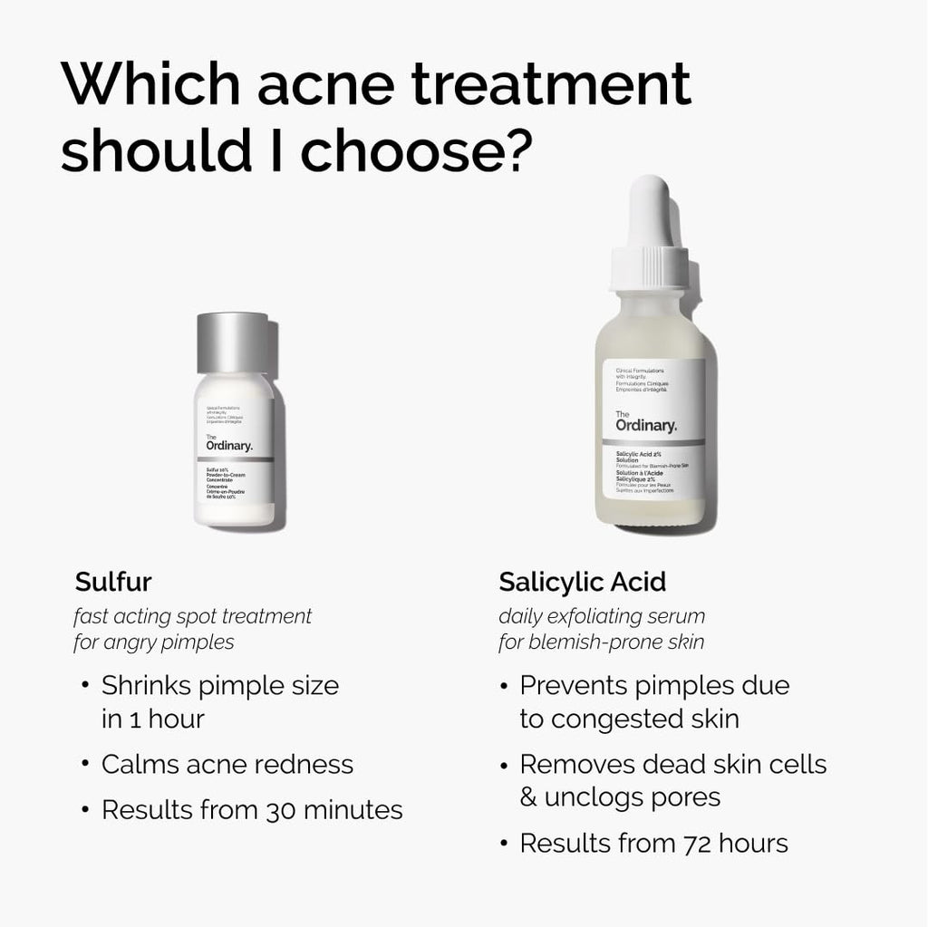 The Ordinary Sulfur spot treatment lifestyle product arrangement