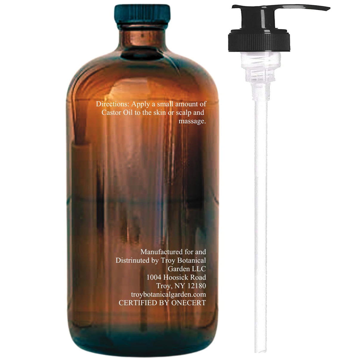 Hexane-free organic castor oil showing back label directions and ingredients list