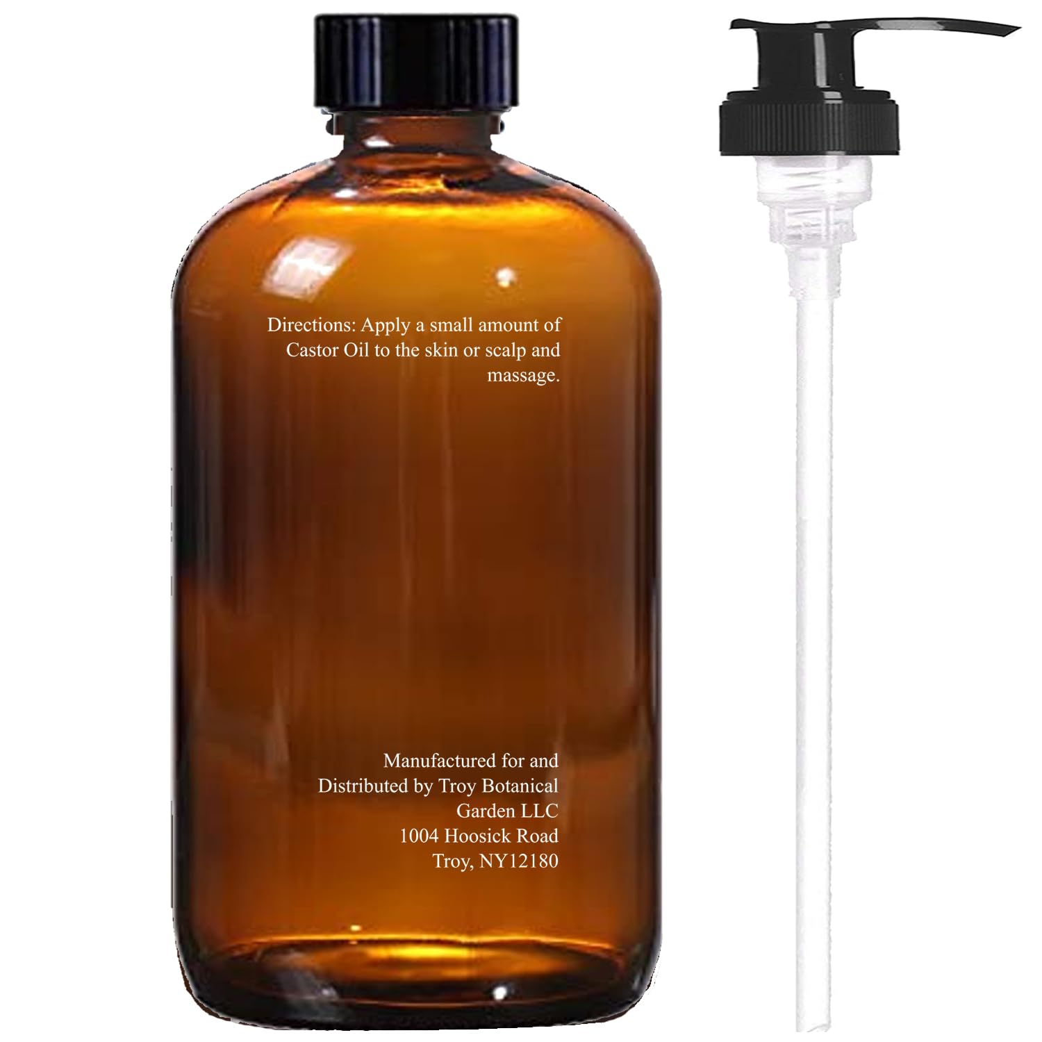 Essentially KateS pure cold pressed hexane free castor oil bottle with included pump dispenser accessory