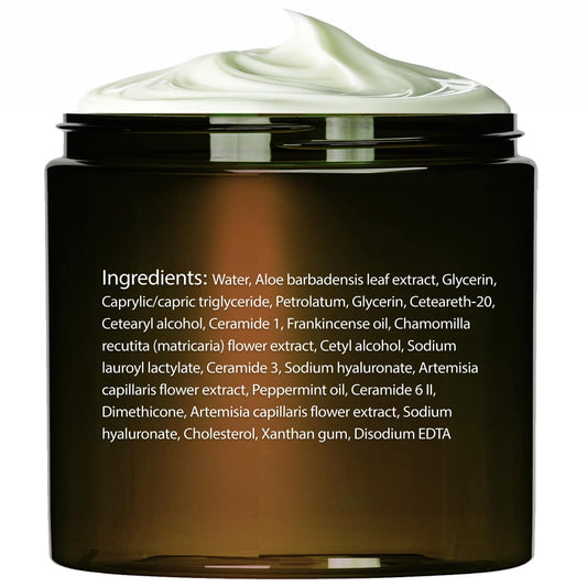 Essentially KateS Frankincense therapeutic foot lotion packaging details highlighting pure essential oil ingredients.