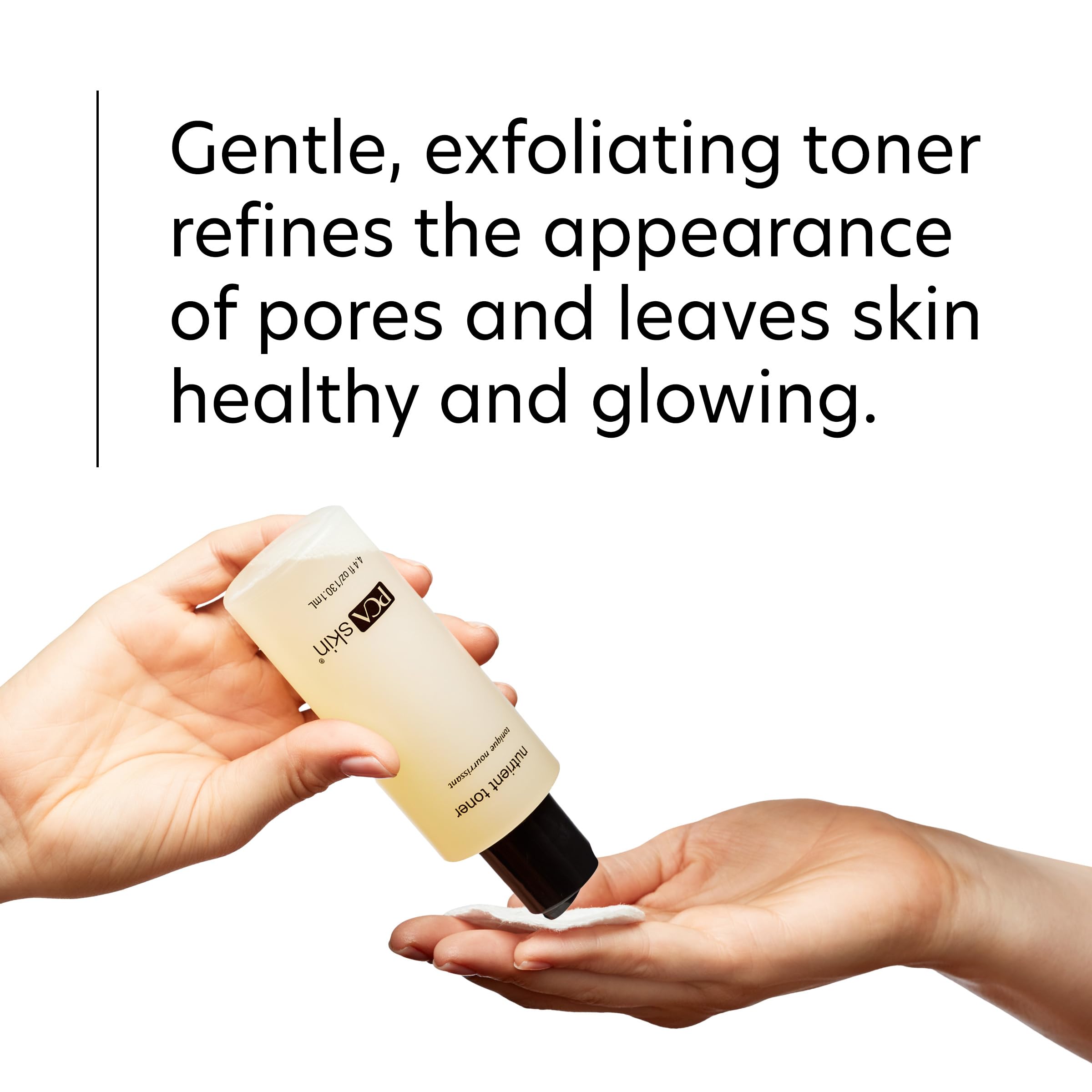 PCA Skin Nutrient Toner application on cotton pad