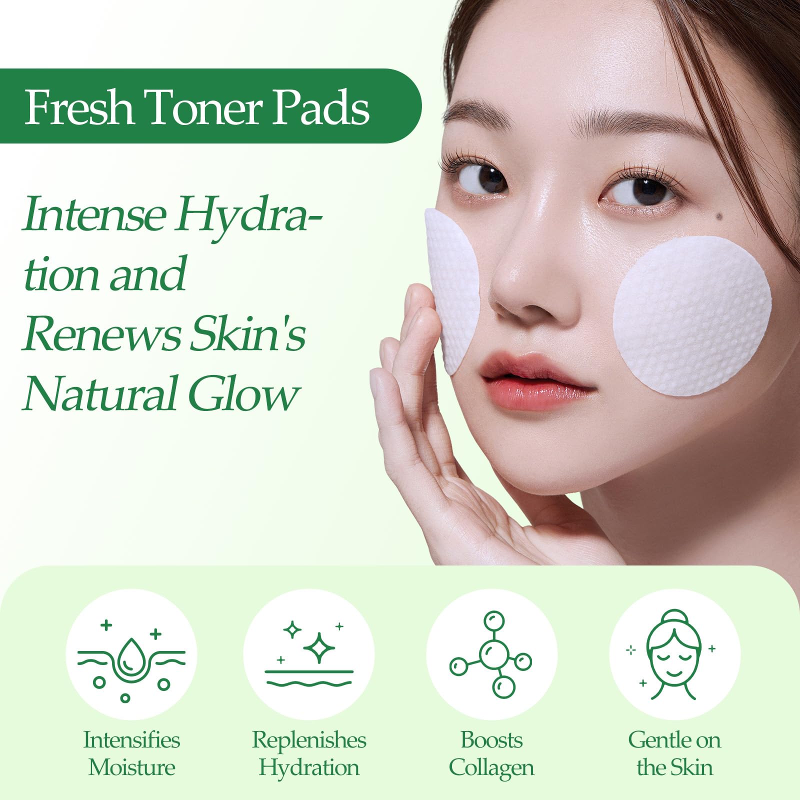 Pre-soaked Centella Asiatica skin pads being lifted with hygienic tweezers