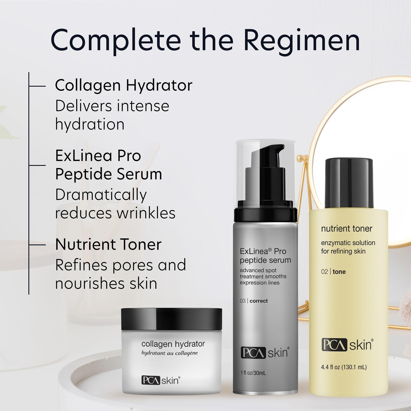 Professional skincare routine with PCA Skin Nutrient Toner