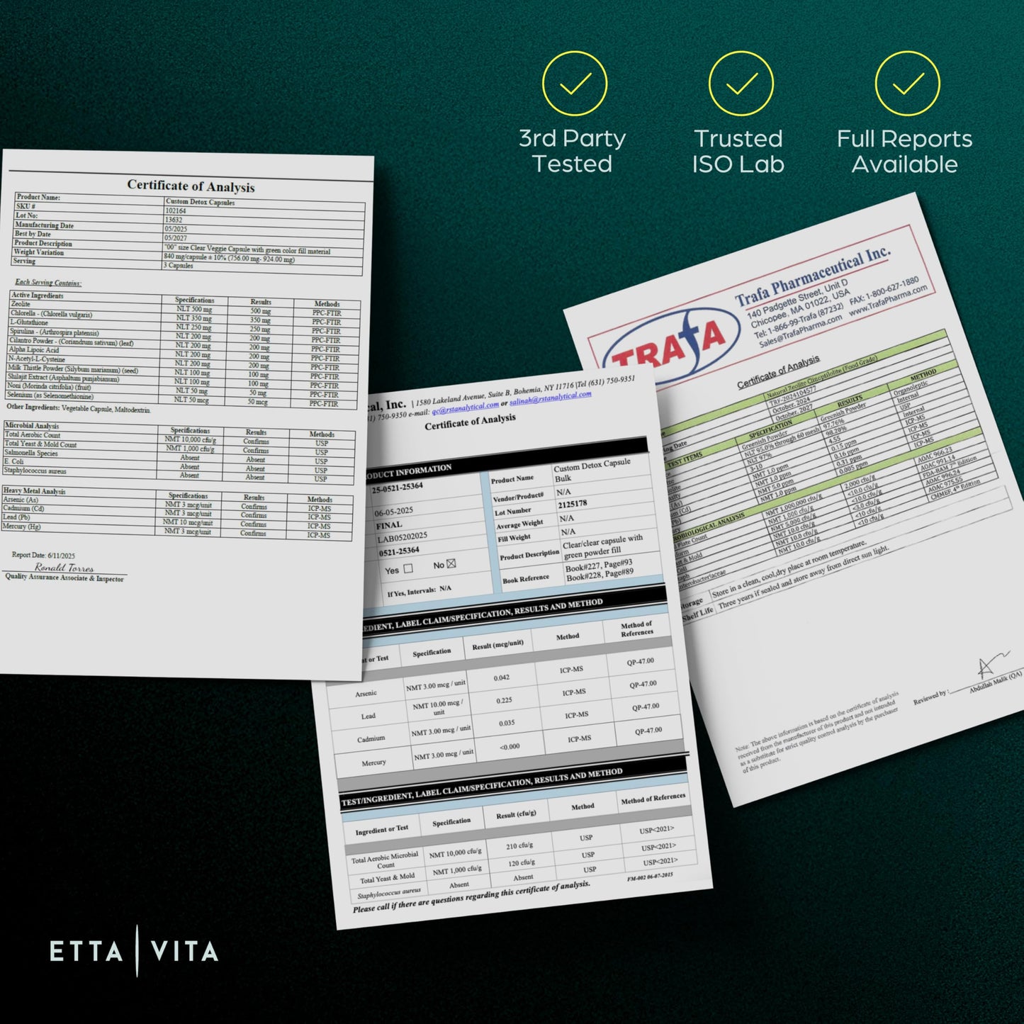 Etta Vita 11 in 1 Zeolite Cleanse Megaformula supplement facts and ingredients