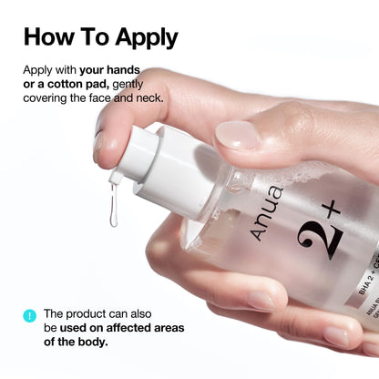 Anua BHA 2% Gentle Exfoliating Toner label showing ingredient list.