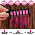 Side view of the non-toxic washable hair dye comb showing the chalk crayon texture inside the teeth.