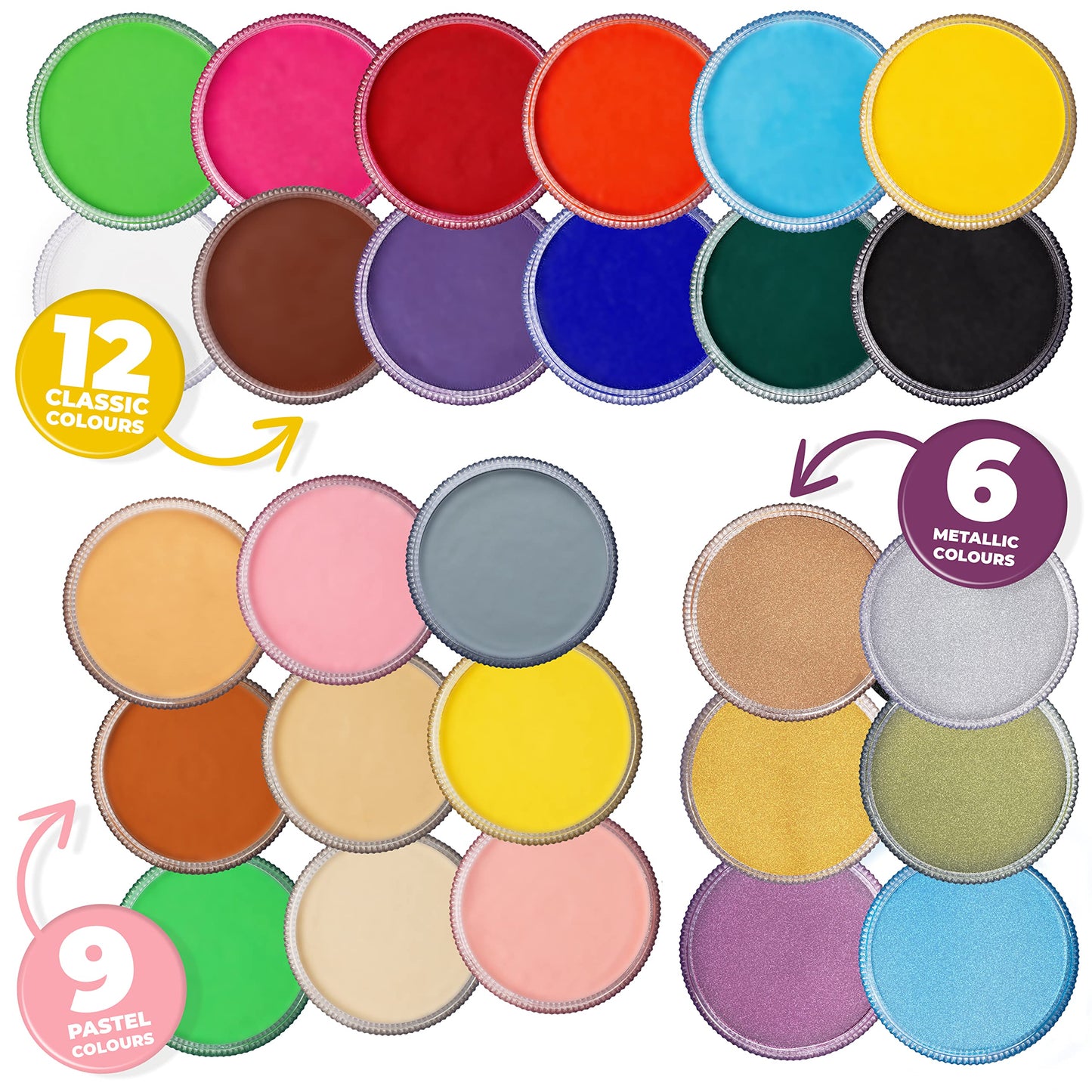 Skin friendly cosmetic white face paint single cake for kids parties