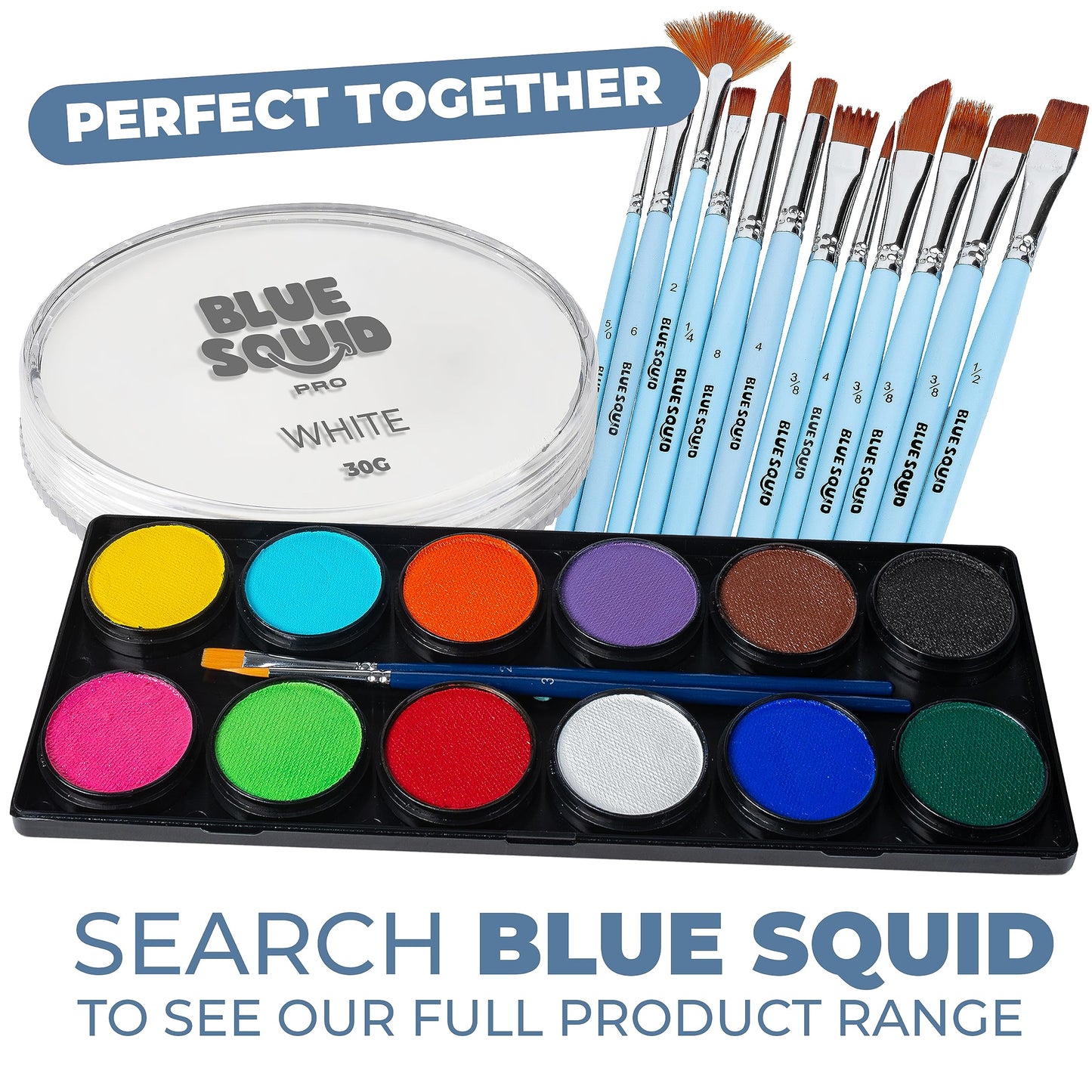 Authentic Blue Squid thirty gram white body paint jar base labels