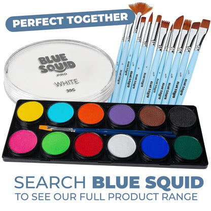 Authentic Blue Squid thirty gram white body paint jar base labels