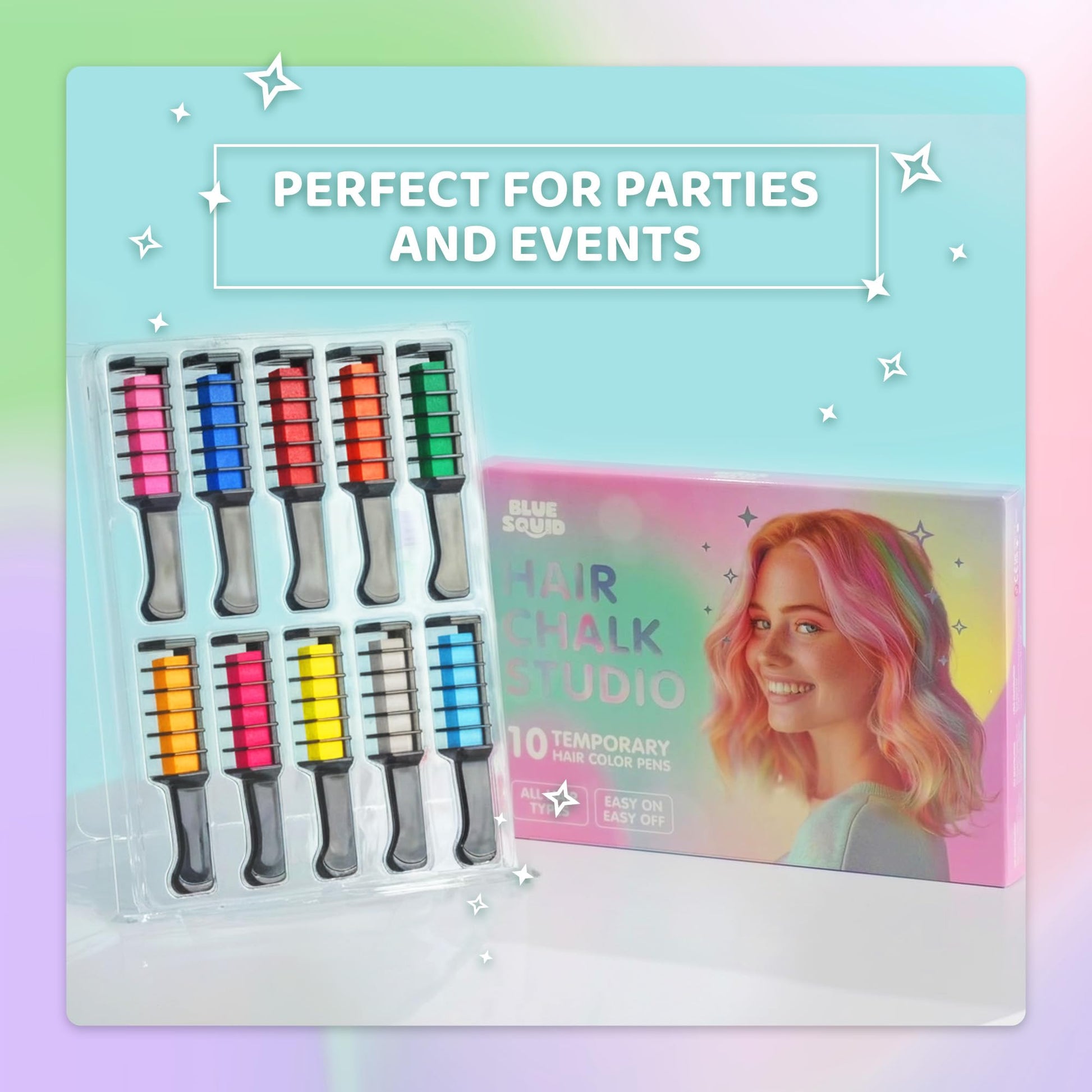 Blue Squid hair chalk kit for Halloween and parties