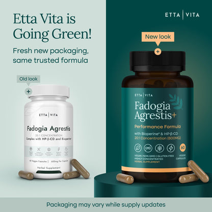 Full range view of Etta Vita 600 Milligram capsule container emphasizing maximum strength potency