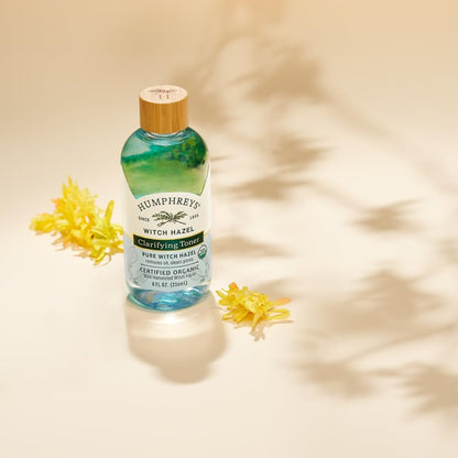 Humphreys natural hydrating toner bottle for clearing excess oil and skin impurities