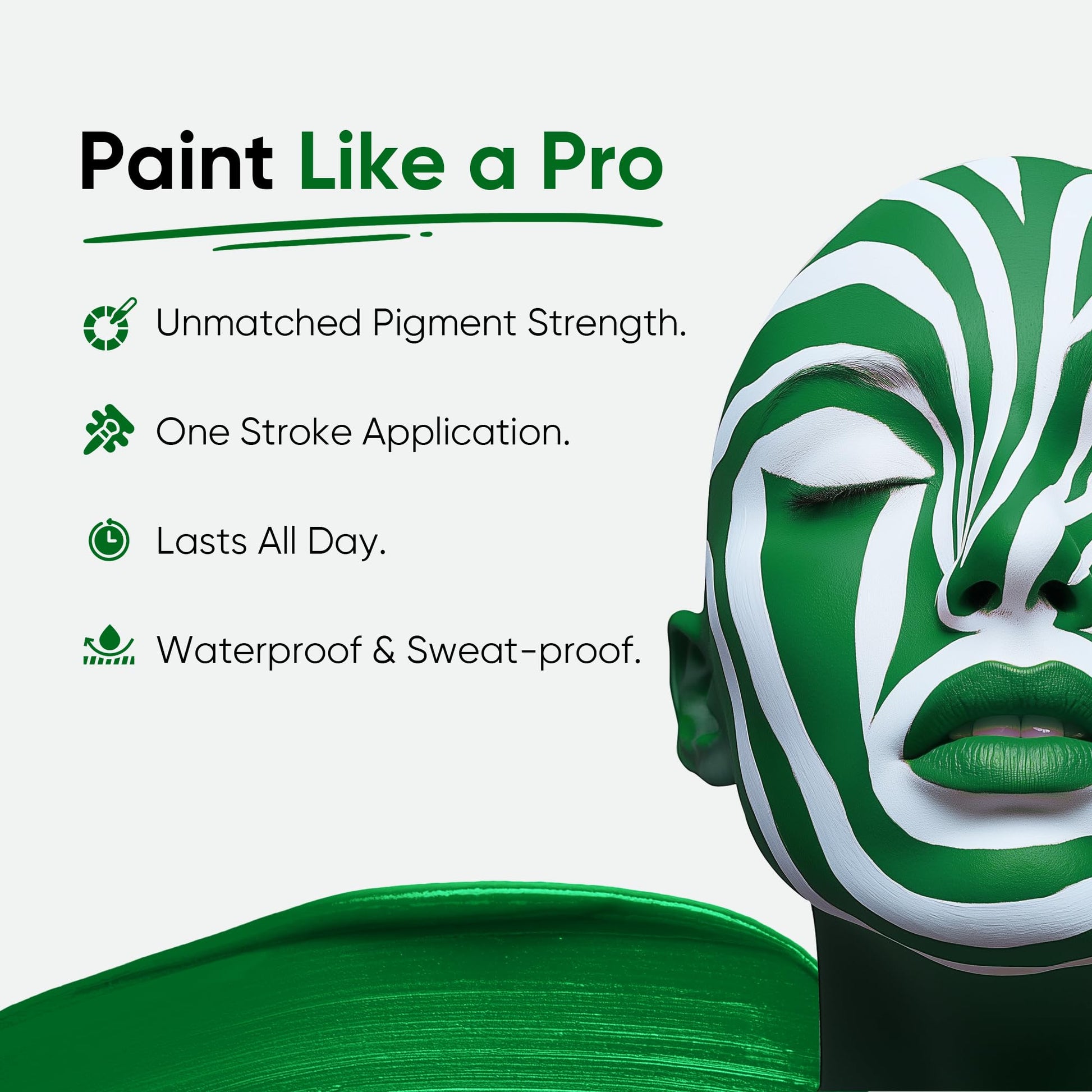 Blue Squid PRO green cosmetic stick showing the large retractable five point five inch design