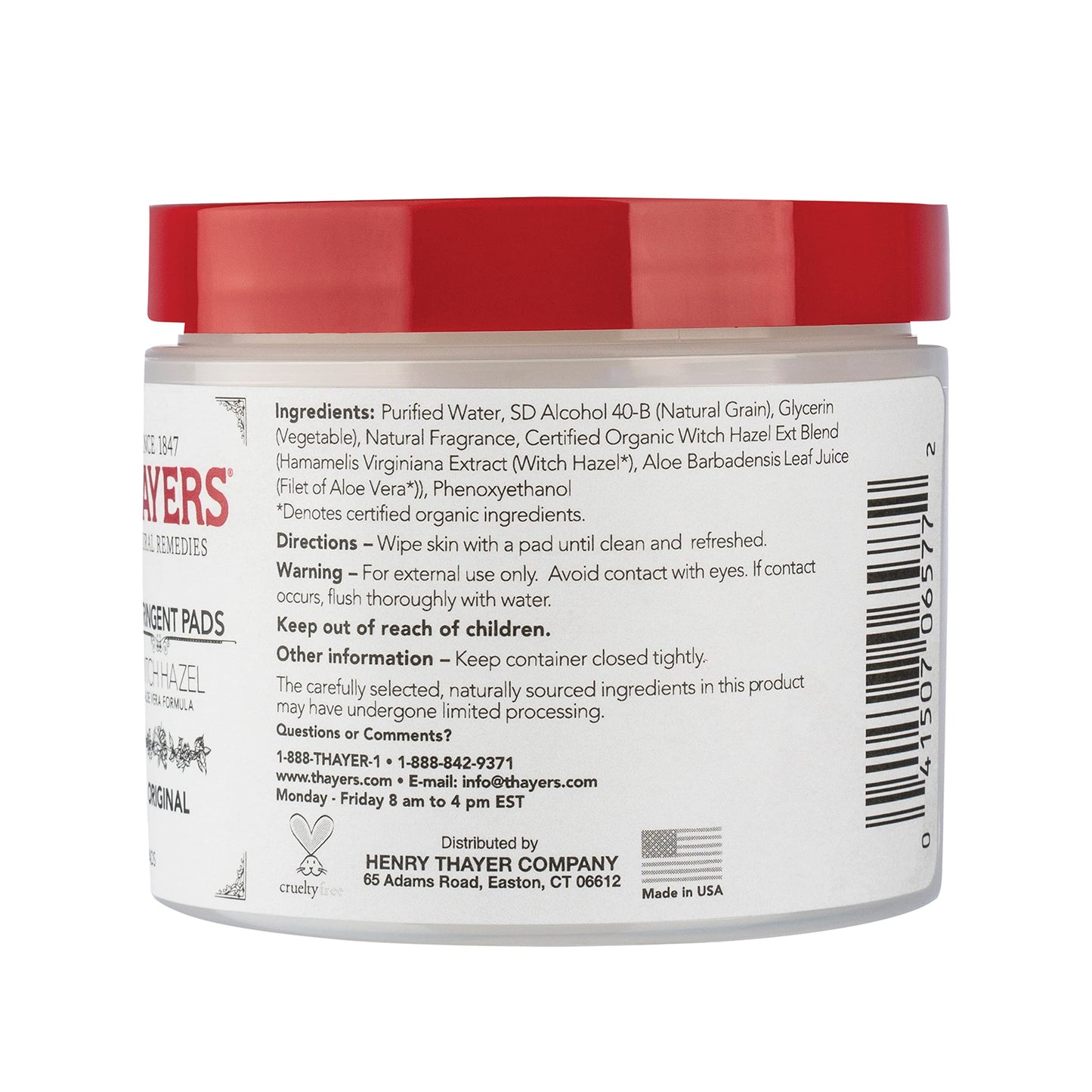 Thayers pre-soaked pads for daily facial toning