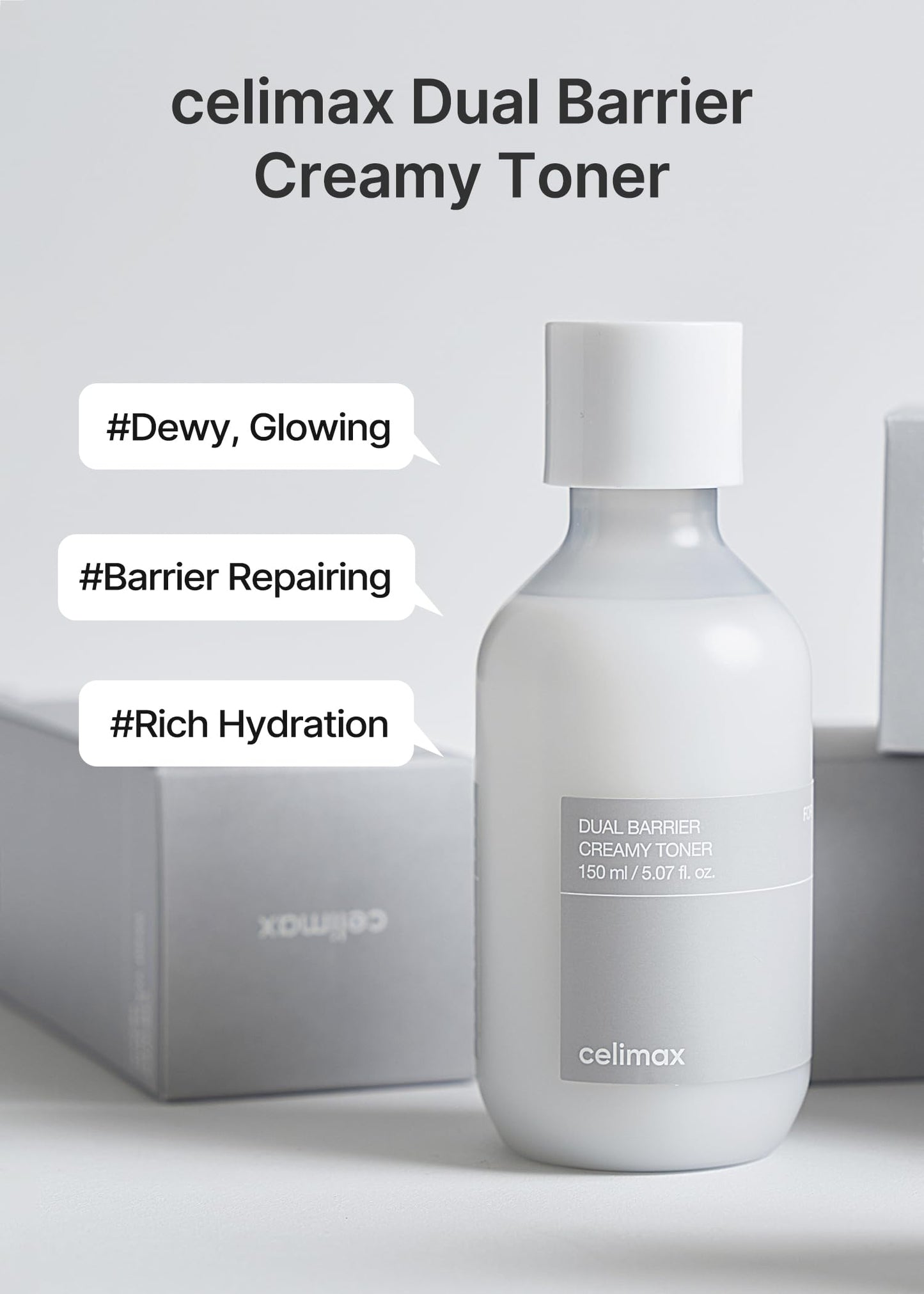 Celimax milky facial toner with ceramides and peptides for deep skin hydration