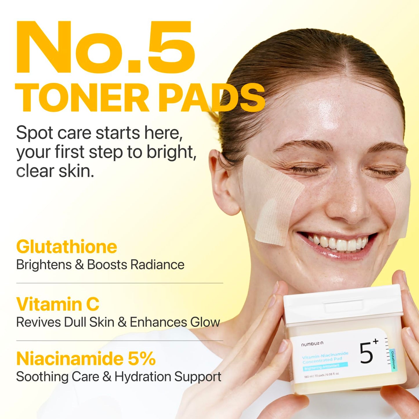 Smooth jelly side of the numbuzin Number Five toner pad demonstrating daily hyperpigmentation treatment