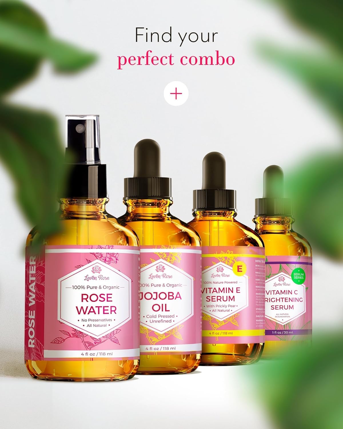 Authentic Leven Rose rose water spray ingredients and label