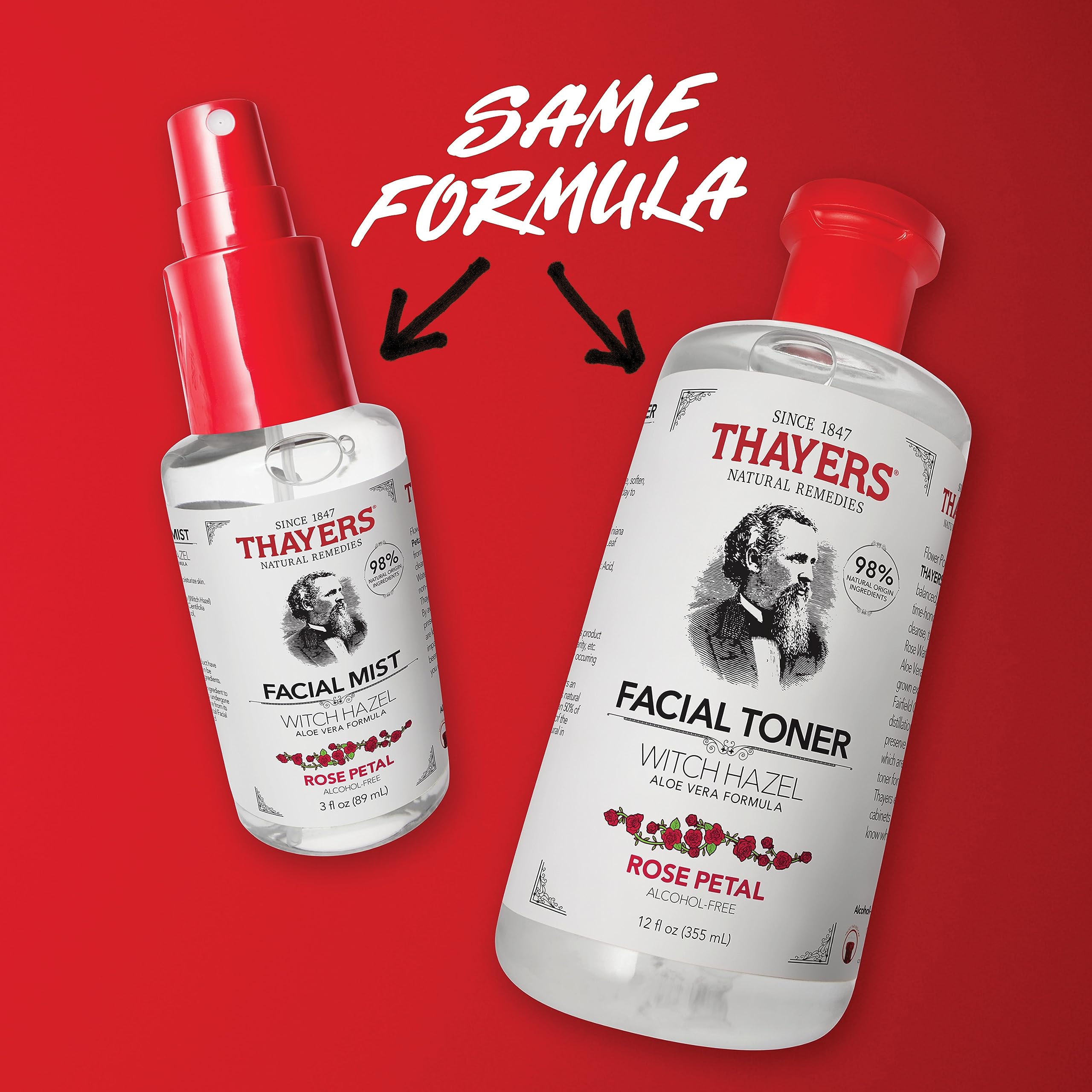 Side profile of Thayers 3 fluid ounce witch hazel mist spray