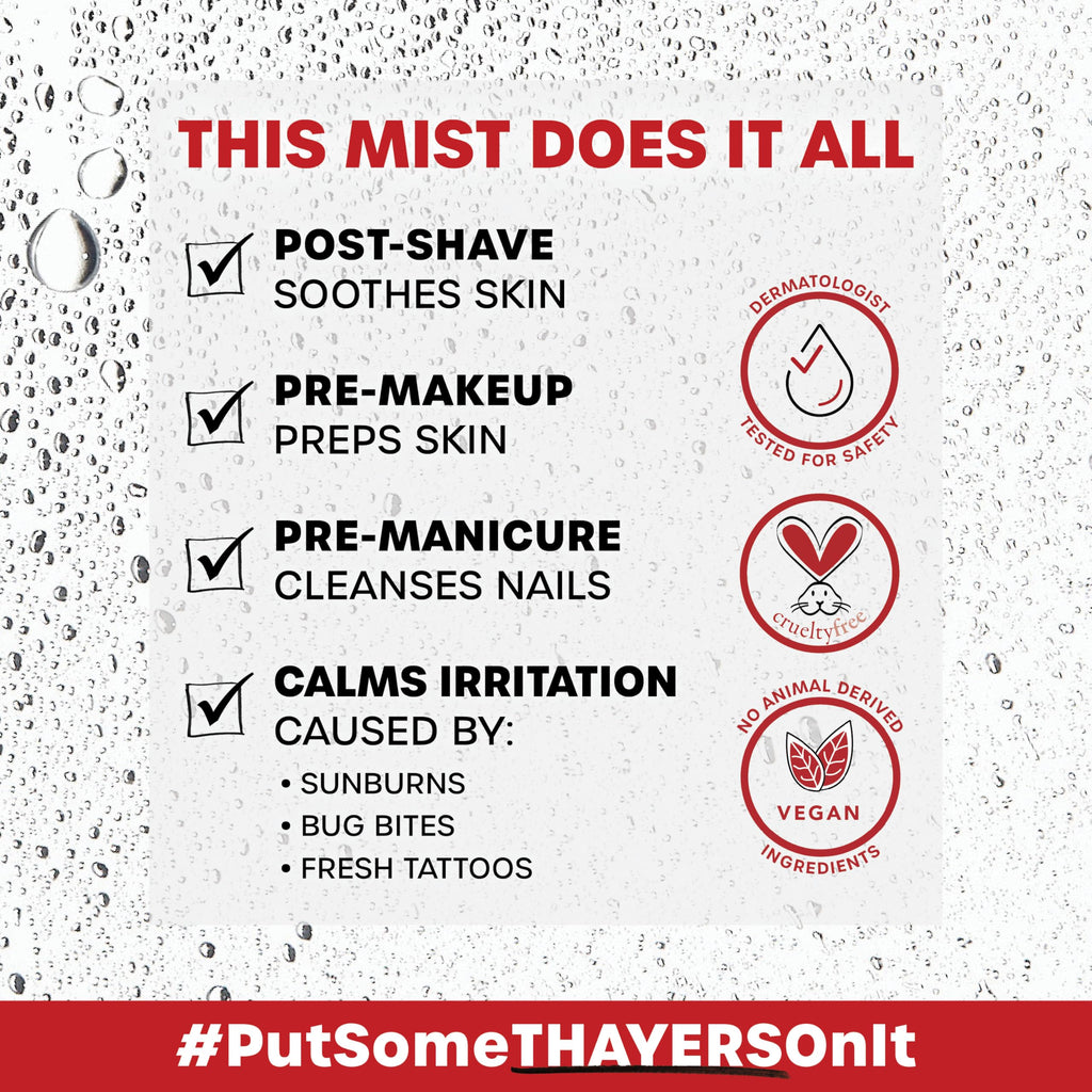 Thayer's alcohol-free facial mist texture demonstration